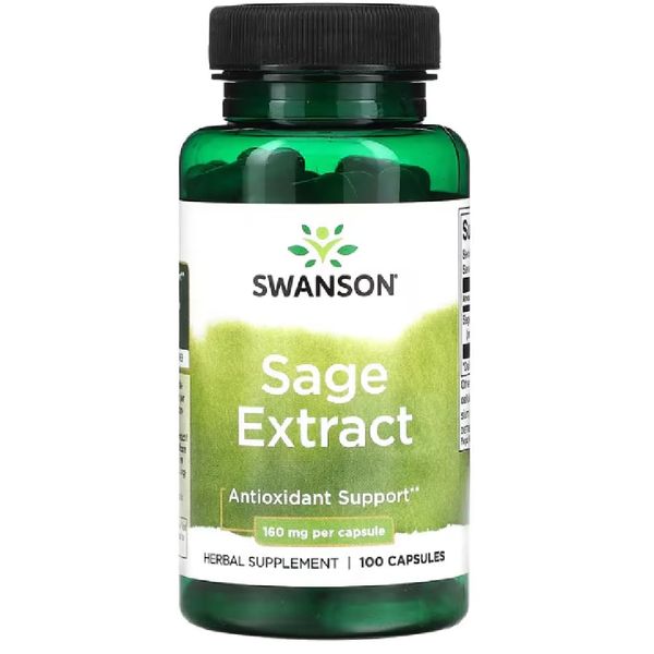 Swanson - Sage Extract, 160mg | Memory and Cognitive Support - 100 Capsules