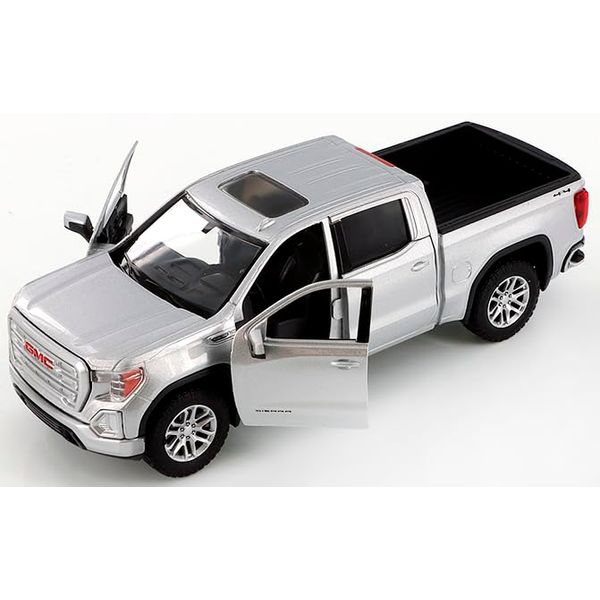 2019 Sierra 1500 SLT Crew Cab Pickup Truck Silver Metallic 1/24-1/27 Diecast Model Car by Motormax 79361silver