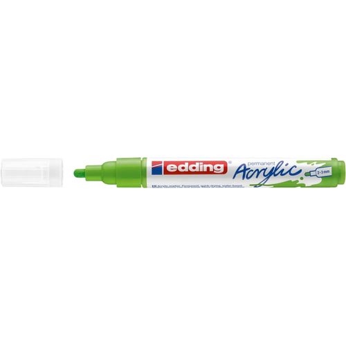 edding 5100 acrylic marker medium - yellow-green - 1 waterproof acrylic paint marker - round nib 2-3mm - acrylic paint pen for drawing on canvas, art paper and wood - acrylic markers for pebbles