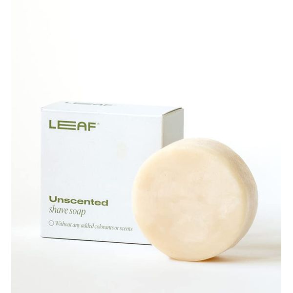 Leaf Shave | Shave Soap Bar - Unscented Bar Soap for Shaving for Women & Men, 3 oz