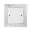 ElekTek Decorative Switch Surround Frame Cover Finger Plate Patterns Silver White Diagonals