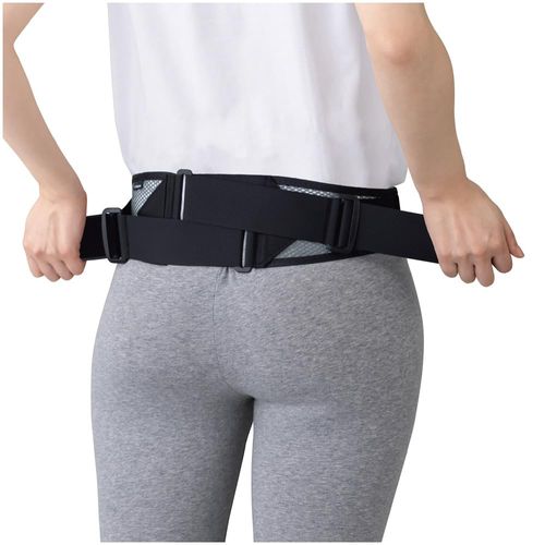 Mizuno Lumbar Pelvic Belt, Supporter, Unisex, Sports, Work, Golf, Tennis, Fixed Power, Unisex, 23 Years Model, black mesh type