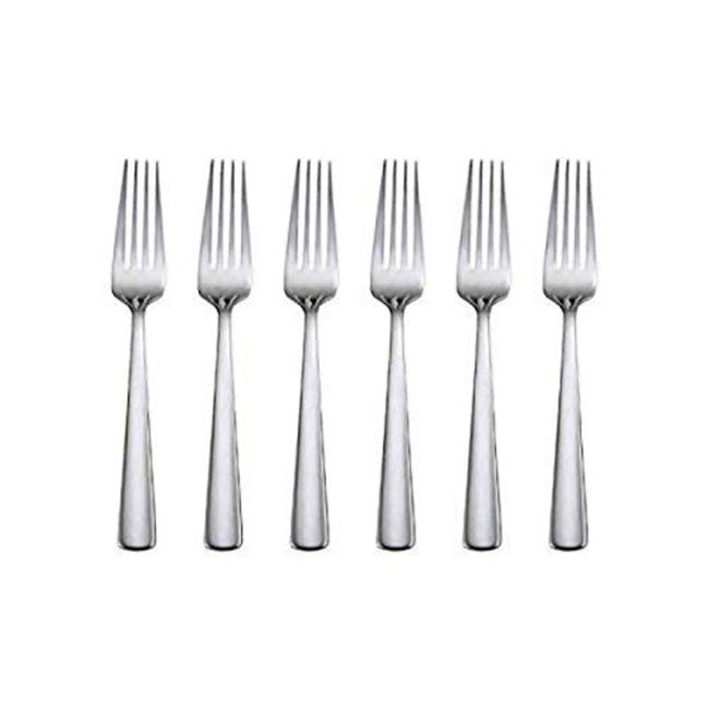 Oneida Aptitude Everyday Flatware Salad Forks, Set of 6, 18/0 Stainless Steel, Silverware Set