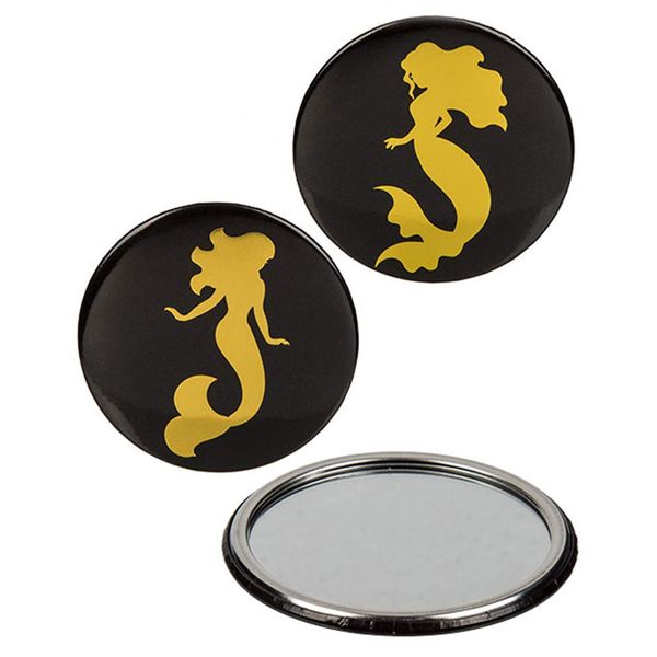 Pocket Mirror / Cosmetic Mirror Black Mermaid Diameter 7 cm