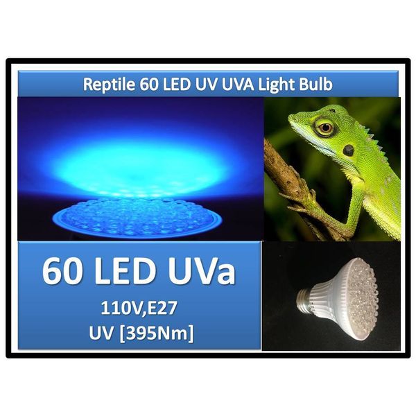 Doc Brown Lizard Snake Turtle Reptile 60 LED UV UVa Light Bulb 110V E27 USA Cert