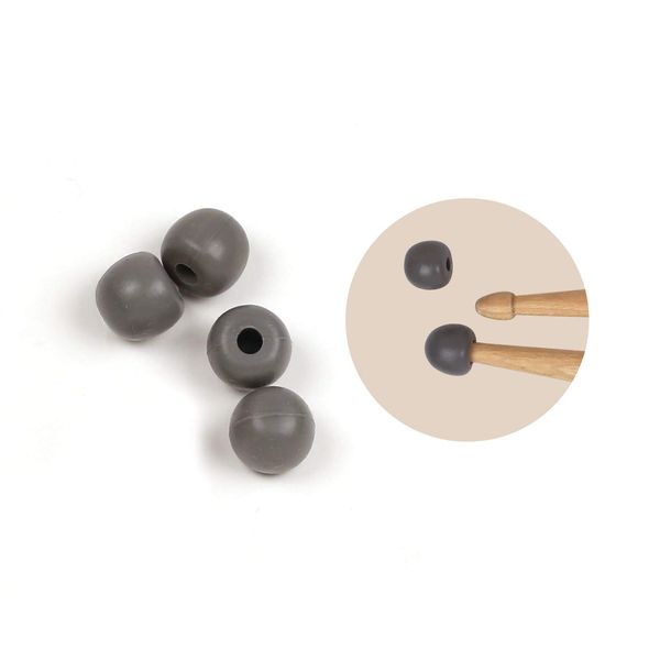 Vic FIrth - Universal Drumstick Practice Tips - 2 Pairs per Bag - Grey