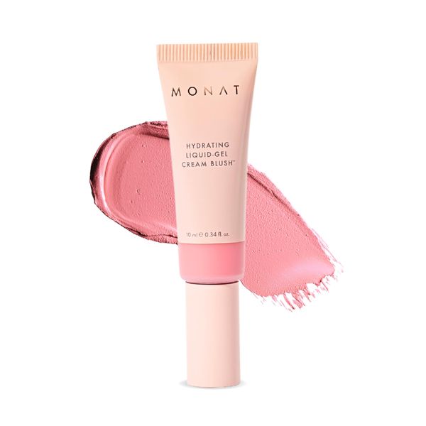 Monat Hydrating Liquid-Gel Cream Blush - Pink Shade, Infused with Hyaluronic Acid, Fragrance-Free for Sensitive Skin