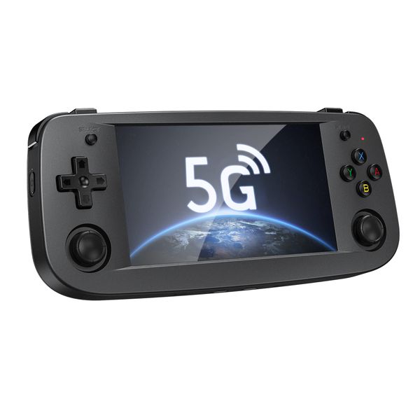 RG503 Handheld Game Console Support 5G WiFi 4.2 Bluetooth RK3566 64BIT 64G TF Card 4193 Classic Games Linux System 4.95Inch OLED Screen 3500mAh Battery (Black)