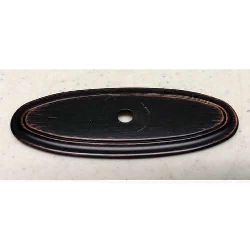 GlideRite 3" Oil Rubbed Bronze Classic Thin Oblong Cabinet Knob Backplate (HL321