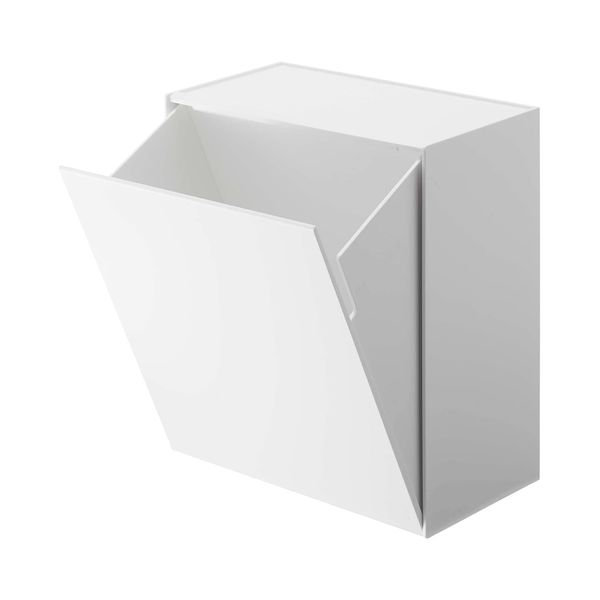 Yamazaki Wall-Mount Storage Bin Home | Plastic | Trash Can, One Size, White