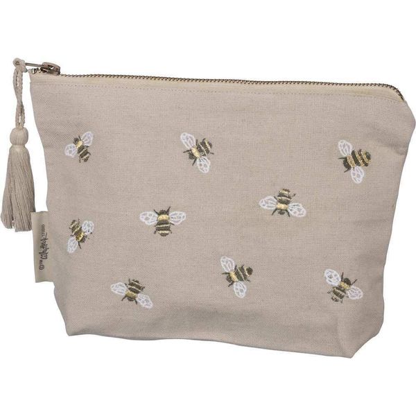 Primitives by Kathy Embroidered Zipper Pouch, Small, Bee You Tiful
