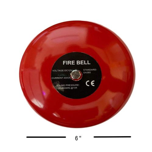 Safeguard Supply Fire Alarm Bell - 6" Ringing Bell - 12 Volt DC Bell Can Be Used As an Extra Loud Doorbell, Chime Alarm Or Multi Purpose Bell. Can Be Wired Into Any Device with 12VDC Output