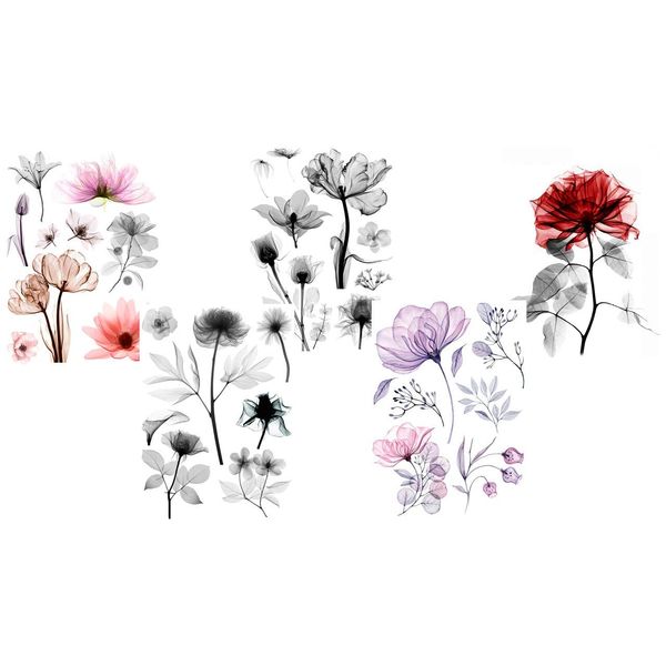 X-Ray Tattoos Flower Tattoos X-Ray Tattoos 5 Sheets Set XRay1