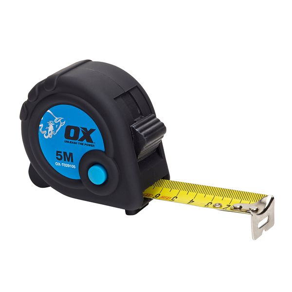 OX OX-T029105 Metric Only Trade Measure Tape, Black/Blue, 5 m