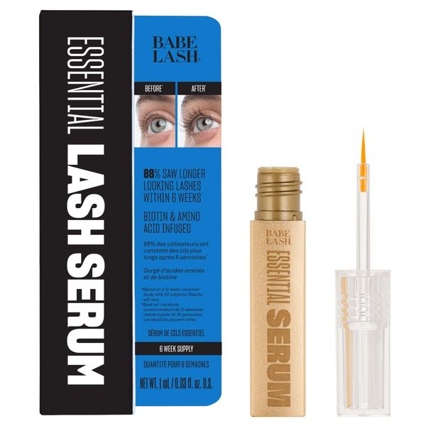 Babe Original Babe Lash Essential Serum - Fuller & Longer Looking Eyelashes, Lash Enhancing Serum for Natural Lashes or Lash Extensions, Vegan & Cruelty-Free | 1mL, Starter Supply