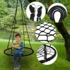 48" Spider Web Saucer Swing Tree Swing Set Adjustable Hanging Rope for Kid Black
