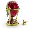 BestPysanky 1900 Cockerel Royal Imperial Easter Egg in Red