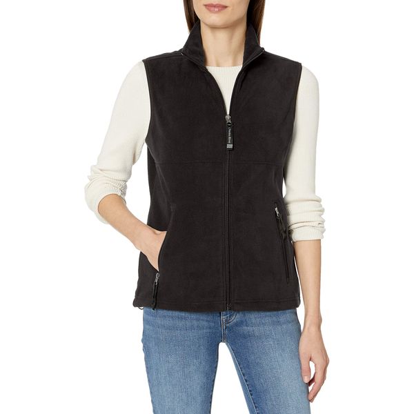 Charles River Apparel womens Ridgeline Vest Fleece Jacket, Black/Black, Medium US