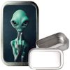Alien Finger 1oz Silver Rectangular tin, Airtight Storage tin, Pill tin, Pocket Tin, Gift Tin
