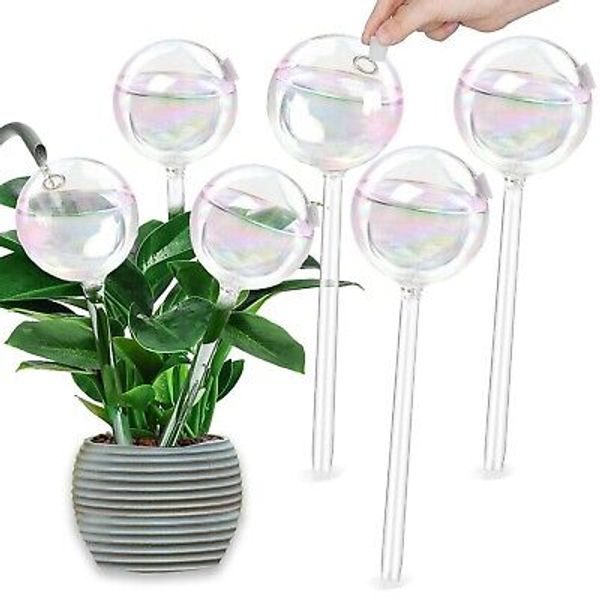 Plant Watering Devices, 6pcs Blown Glass Planter Self Watering Globes for Hom...