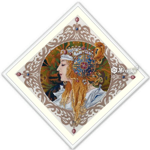 Merejka Counted Cross Stitch Kit, Cotton, Multicoloured, 34,5x34,5 cm
