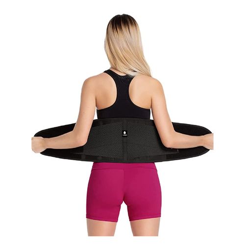 Tecnomed Waist Trainer for Women: Premium Waist Trimmer, Sweat Belt While Working Out, Postpartum Support Belly Band Black