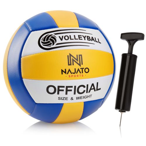 NAJATO Sports Volleyball - Durable Beach Volleyball with Ball Pump - For Outdoor & Indoor Use
