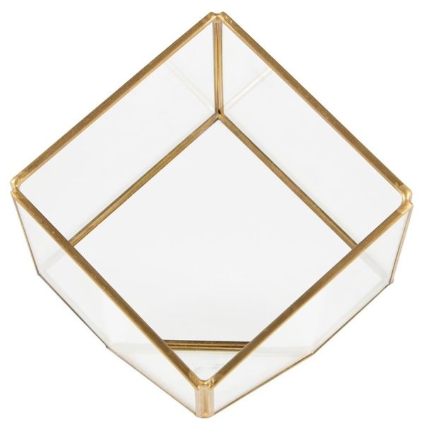 Sass & Belle Brass Cube Terrarium