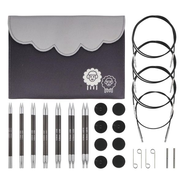 KnitPro - KnitPro Karbonz Interchangeable Deluxe Knitting Needle Set - 1 Set