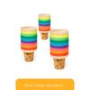 Wine Corks Rainbow Glass Markers Set of 8