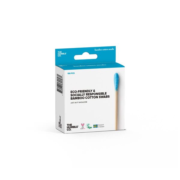 Humble Brush Wattenstaafjes bamboe blauw - Pack of 100