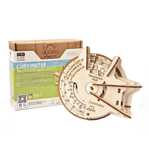 UGEARS STEM Lab Math Series - Unique Educational and Engineering 3D Puzzles with App (Curvimeter)