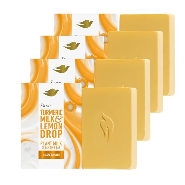 Dove Botanical Milk Cleansing Bar Soap Turmeric Lemon Drop Glow Booster 4 Pack 5 oz 116625