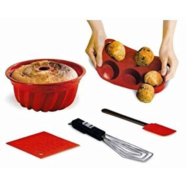 5 Piece Silicone Bake Ware Set - Nonstick 5 Piece Baking Cookware Set