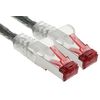 1aTTack.de - 1x 0.25m CAT6 patch cable S/FTP PIMF shielding CAT.6 RJ45 network cable Ethernet cable DSL LAN router switch modem patch panel - transparent - 1 piece