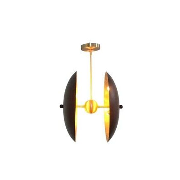 6 Light Art Deco Style Raw Brass Chandelier Light Fixture