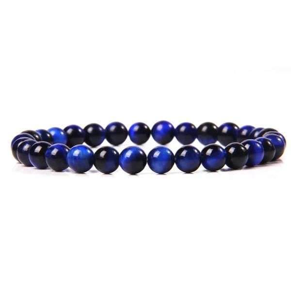 Hemasa 6mm Natural Stone Beads Bracelet/Blue Tiger Eye/lapis lazuli Beads Stretchable Bracelet Tiger Eye