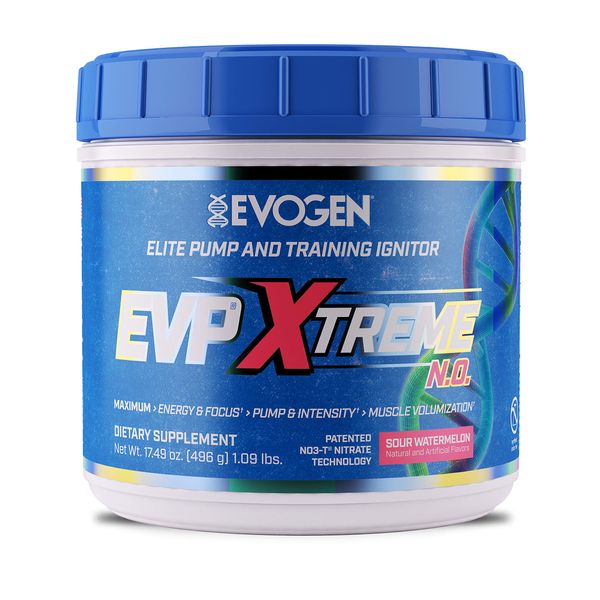 Evogen EVP Xtreme NO | Arginine Nitrate, Beta-Alanine, Citrulline Pre-Workout, Nitric Oxide, Muscle Pump | 40 Servings (Sour Watermelon)