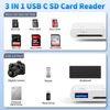 USB C SD Card Reader, 3-in-1 SD Card Adapter with SD MicroSD USB, Groodo Memory Card Reader MicroSD Card Reader Compatible with iPhone15 16/iPad/Mac/Laptop and More USB-C Devices