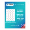 2000 Premium 2" circle stickers / Self Adhesive Labels 20 per sheet