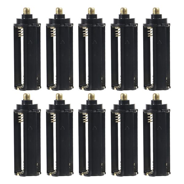 DIANN 10pcs 3 AAA Battery Holder Case Box Cylindrical for LED Flashlight Torch Light