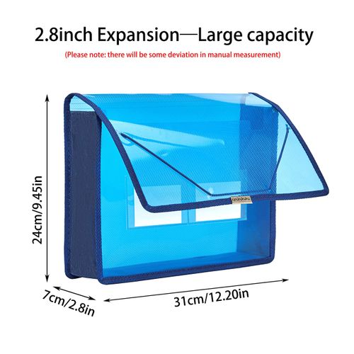 FANWU 6 Pack Plastic Expanding File Wallet Document Organizer with Flap and Cord Closure, Letter Size, 2.8" Expansion, Clear Colored Poly A4 Expandable File Folder for Home School Office Storage