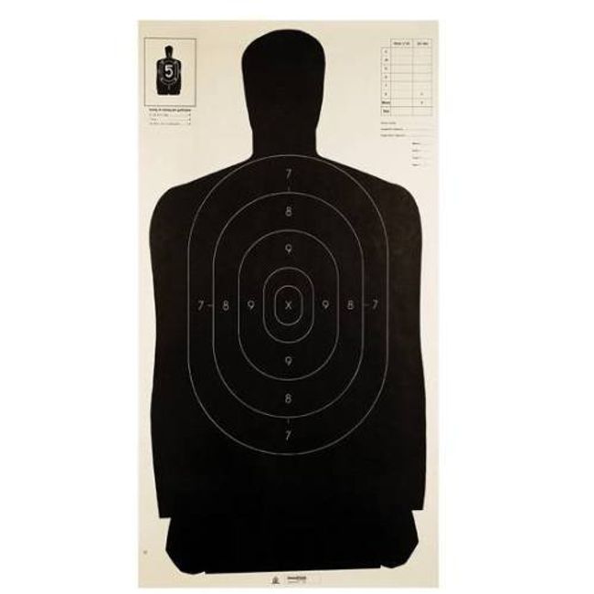 Champion Traps and Targets LE B27 Black Police Silhouette Target (Pack of 100) , 24" x 45"