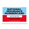 Custom Printed Replacement National Insurance Number Card Hard Plastic Card