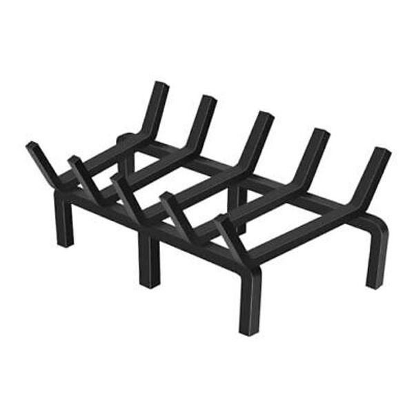 17" Fireplace Grate, 1/2" Solid Steel Firewood Burning Rack, Quadrilateral Bar