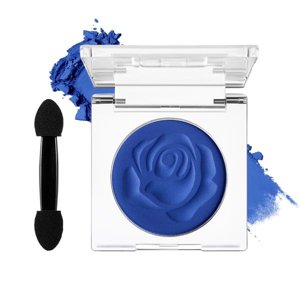 DE'LANCI Single Blue Eyeshadow - Matte, Well-Pigmented & Waterproof, Basic Eyeshadow for Ghost Bride Makeup, Vegan #08