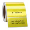 Hycodest 200 Pcs Gold Thermal Stickers, Multi-Purpose Barcode Direct Thermal Labels for Labels Printer (51x25mm)