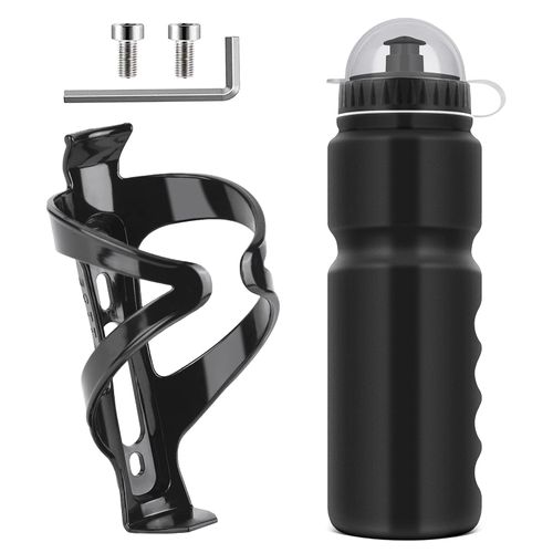 Ainiv Bicycle Bottle Holder, Bicycle Water Bottle Holder with 750 ml BPA Free Bottle, Bottle Holder for Bicycles, Catch Hooks, Lightweight Bottle Holder Set for Road Bike, Mountain Bike, Essential for