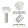 sourcing map 20pcs M6 x 20mm Metric Male Thread Knurled Knobs, Thumb Screw Clamping Knobs Grip Plastic Handle Hand Knobs with Threaded Stud, White