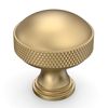 Amerdeco 10 PackChampagne Bronze knurled Cabinet Knobs Single Hole Cabinet Pulls 1.18 Inch (30MM) Diameter Round Drawer Knobs and Pulls for Bathroom Cabinets AM032